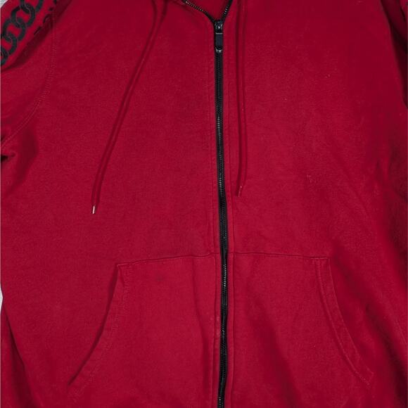 True Religion Hoodie Mens 3XL Red Full Zip Sweater - Picture 2 of 6
